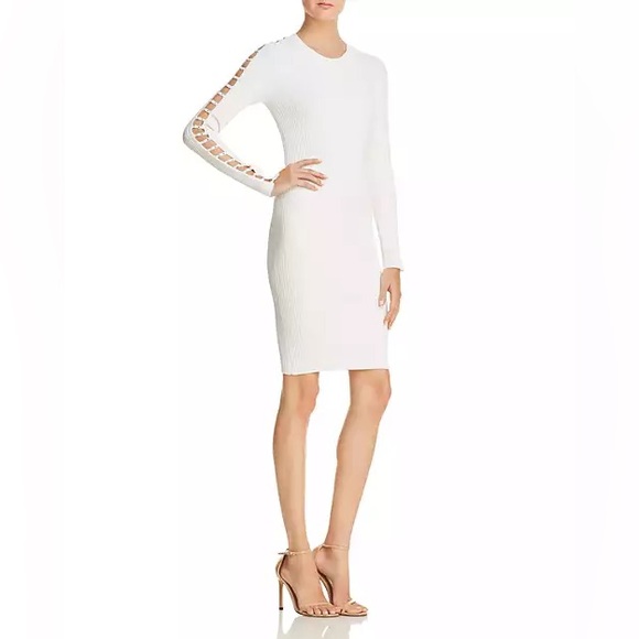Alexander Wang Dresses & Skirts - Alexander Wang strap detail rib knit white dress size small